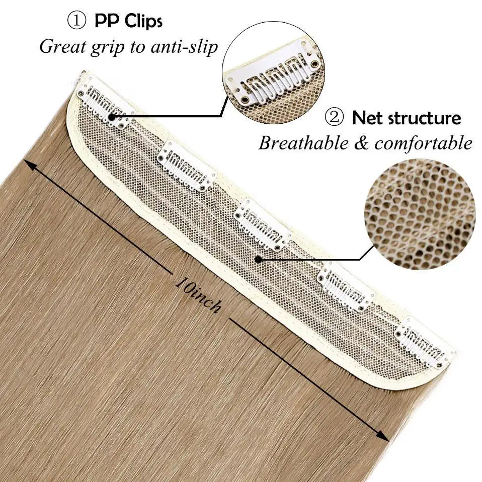 Extra Long Straight 5 Clip-in One Piece Synthetic Hair Extensions - Perfect for Daily Styling, Parties & Special Occasions