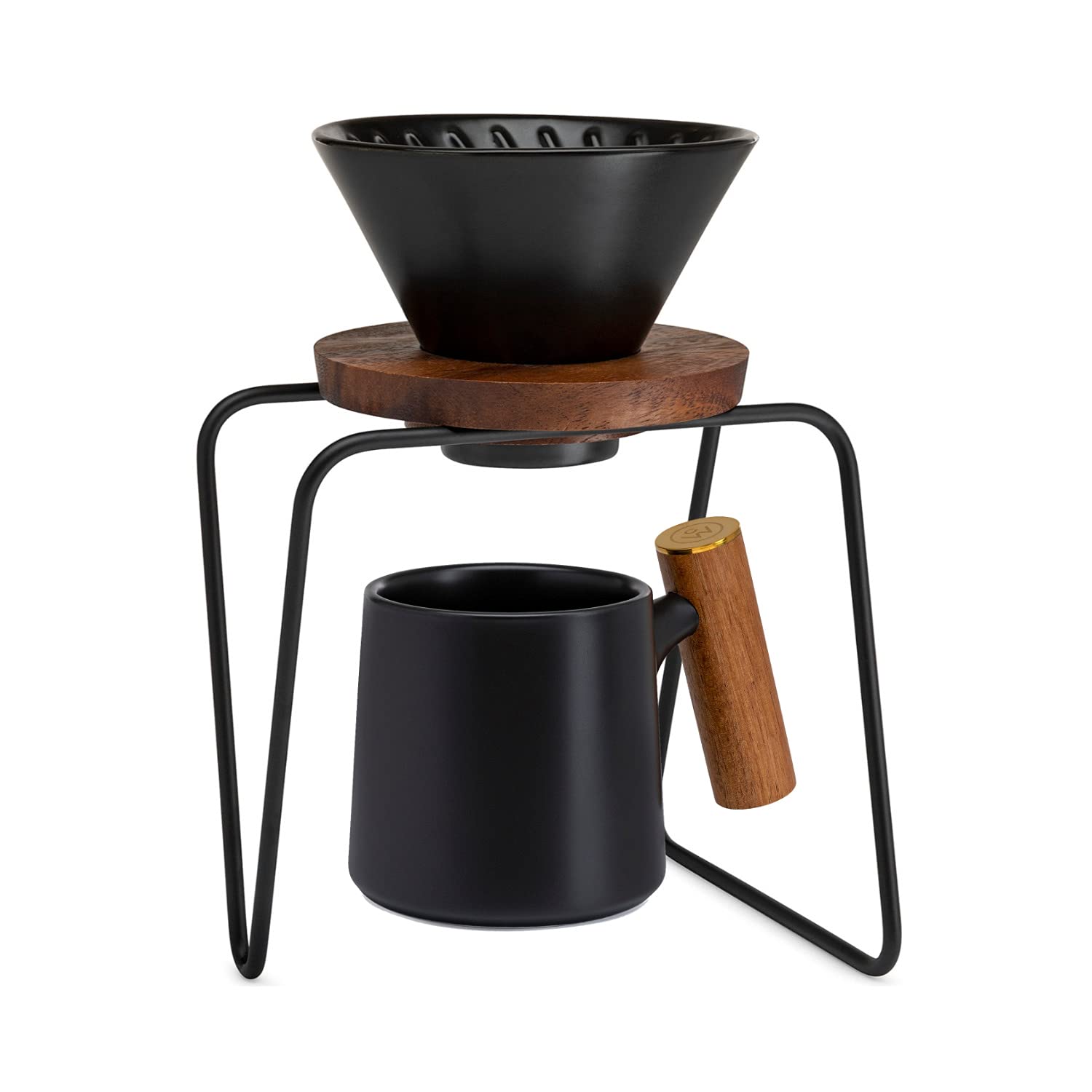 **ChefWave Single Serve Pour Over Coffee Maker Set with Mug - BPA Free, Compatible with No. 2 & V60 Filters, 2-Way Drip Coffee Brewer for Home, Office & Travel - Perfect for Coffee Enthusiasts**
