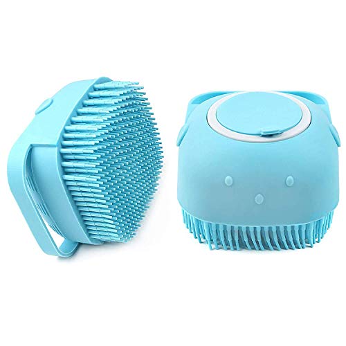 Silicone Soft Bath Body Brush with Shampoo Dispenser - Exfoliating Skin Massage Brush for Shower & Bath - Premium Body Cleaning Brush for Spa, Home & Travel Bathroom Accessories