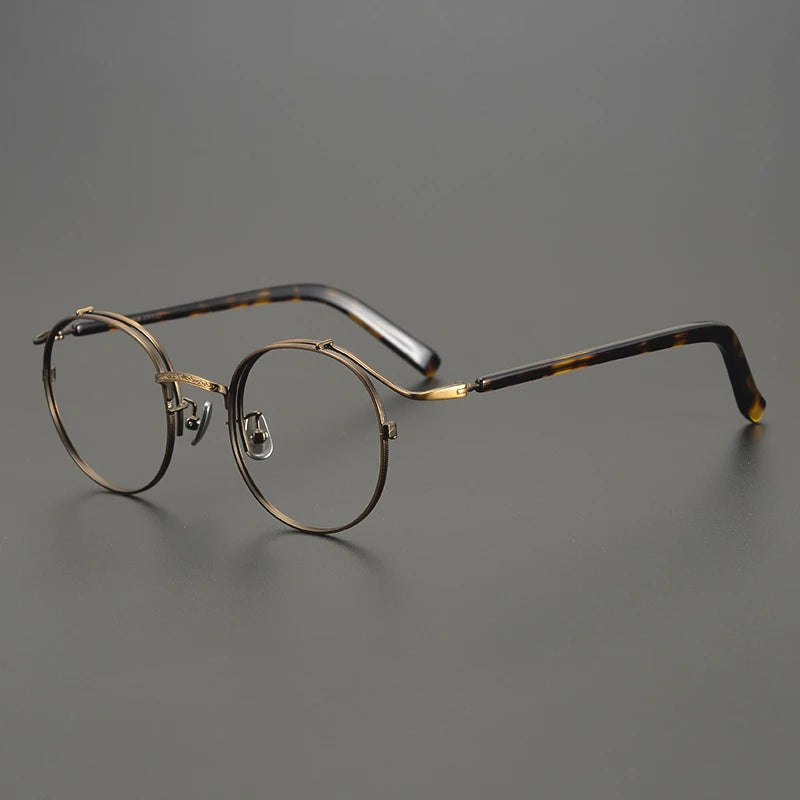 Aimee Unisex Full Rim Round Titanium Eyeglasses Frame 14044 - Lightweight & Durable Eyewear for Men & Women | Perfect for Reading, Working & Daily Wear