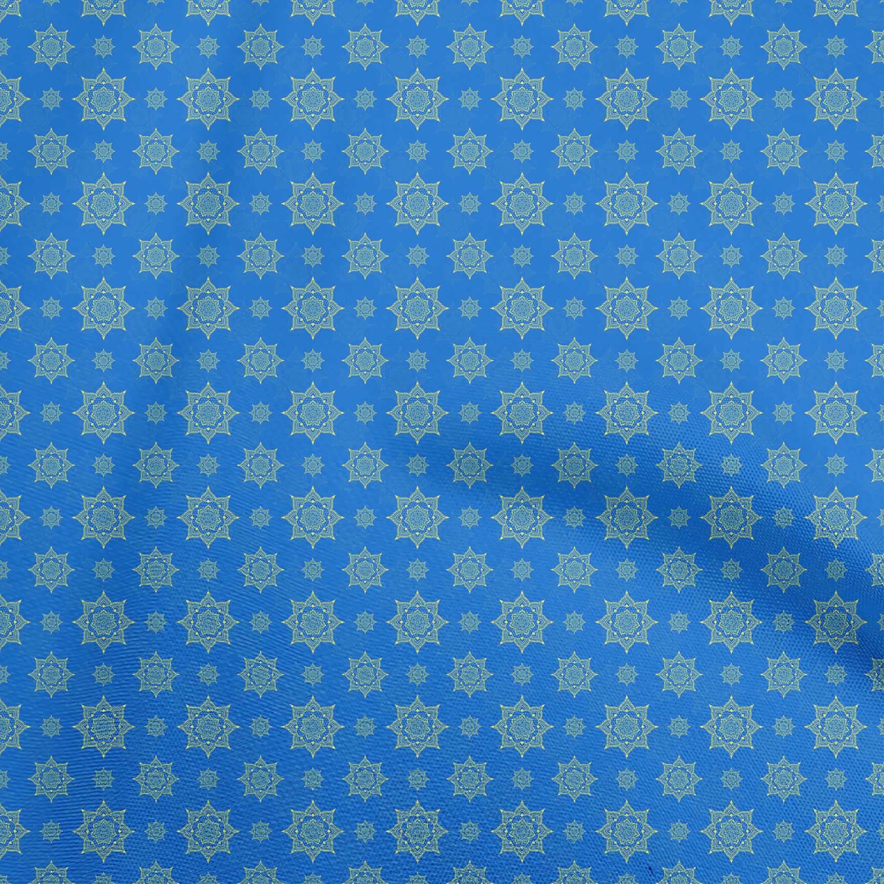 Premium 100% Cotton Cambric Blue Fabric - 56 Inch Wide Printed DIY Sewing Material for Clothing & Asian Ornamental Crafts | Perfect for Quilting, Dressmaking & Home Decor Projects