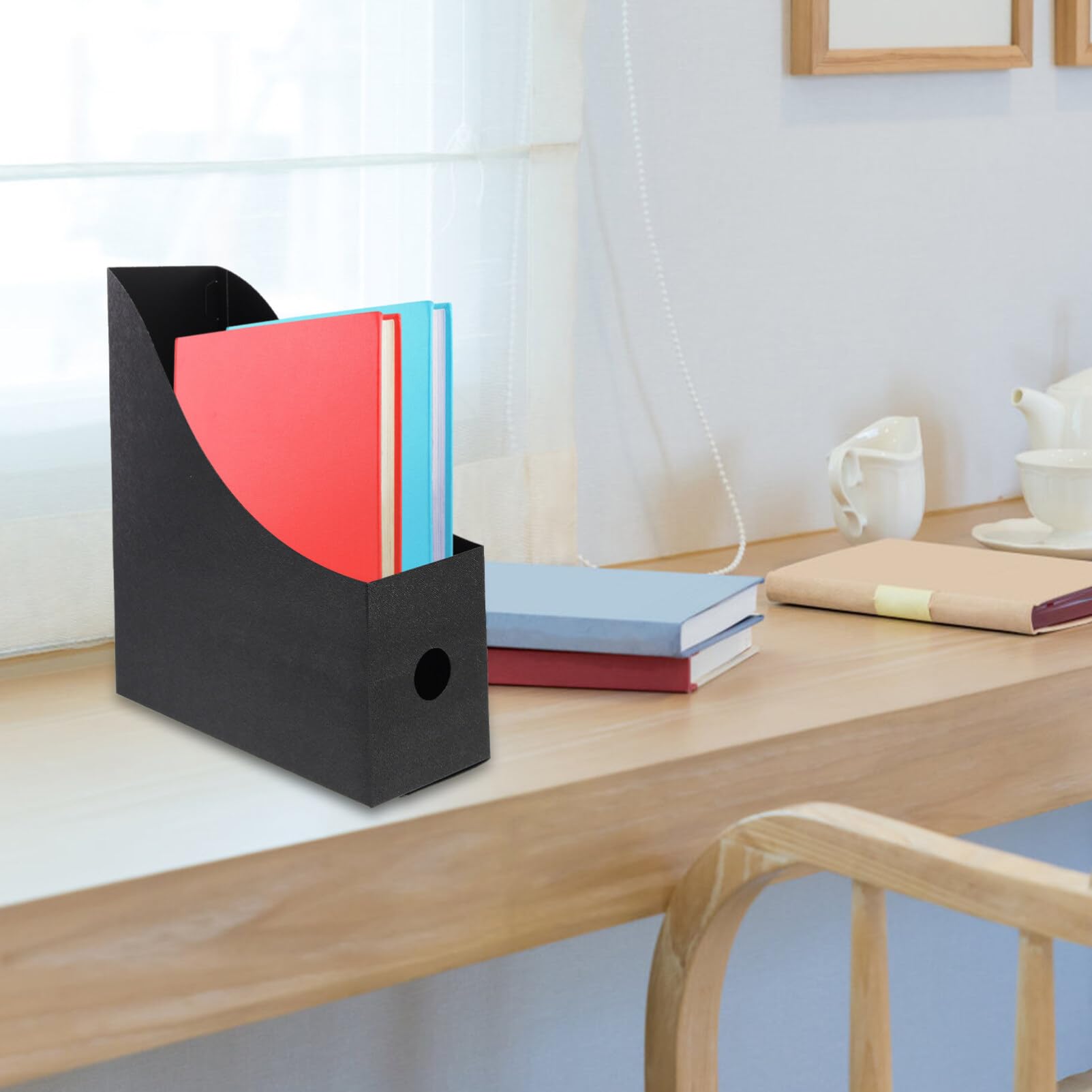 ABOOFAN 2-Pack Plastic File Organizer Box - Desktop File Sorter, Magazine Holder, Wall Mountable Office Organizer Tray for Documents, Papers, Books - Perfect for Home Office, School, and Workspace Organization