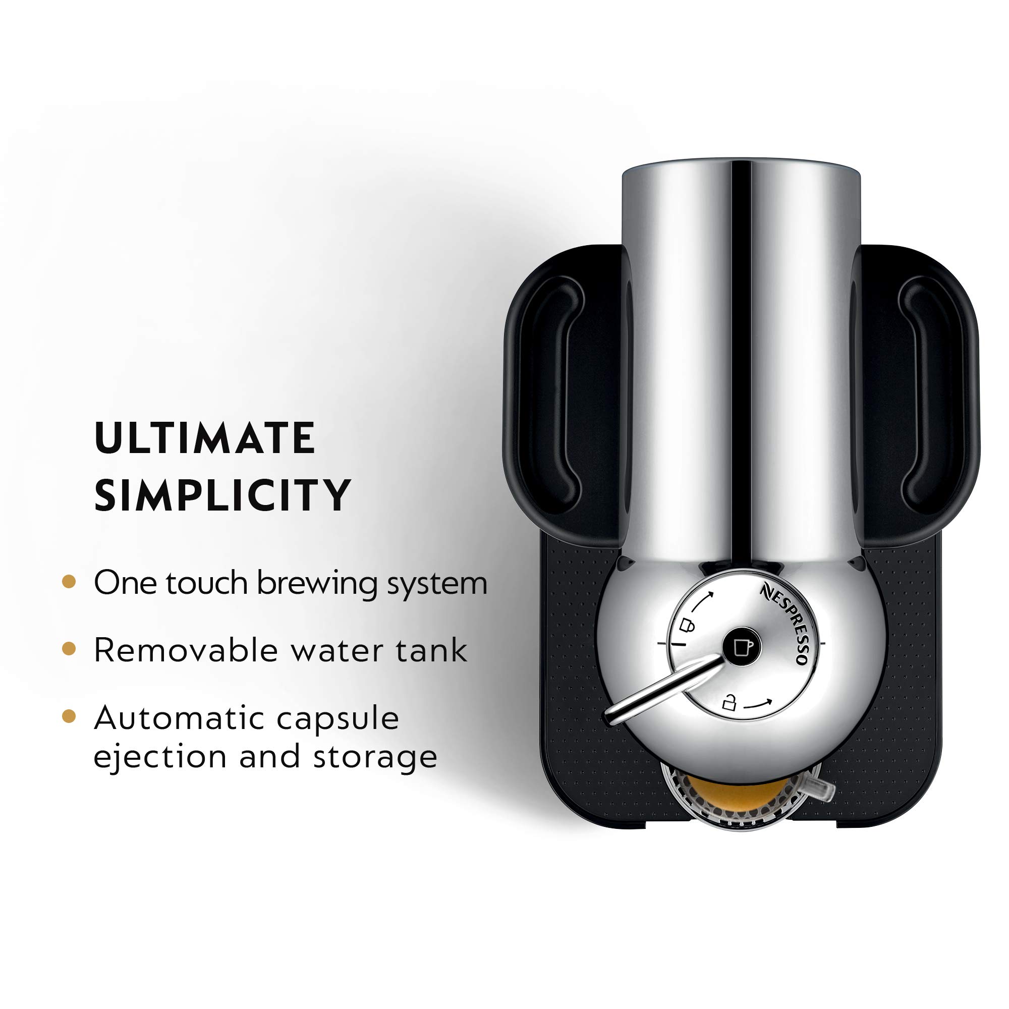Breville Nespresso Vertuo Coffee and Espresso Machine with 50-Count VertuoLine Capsules - Chrome Finish, Includes Medium & Dark Roast Espresso Variety Pack (1.35oz Brew) - Perfect for Home, Office or Gift Giving