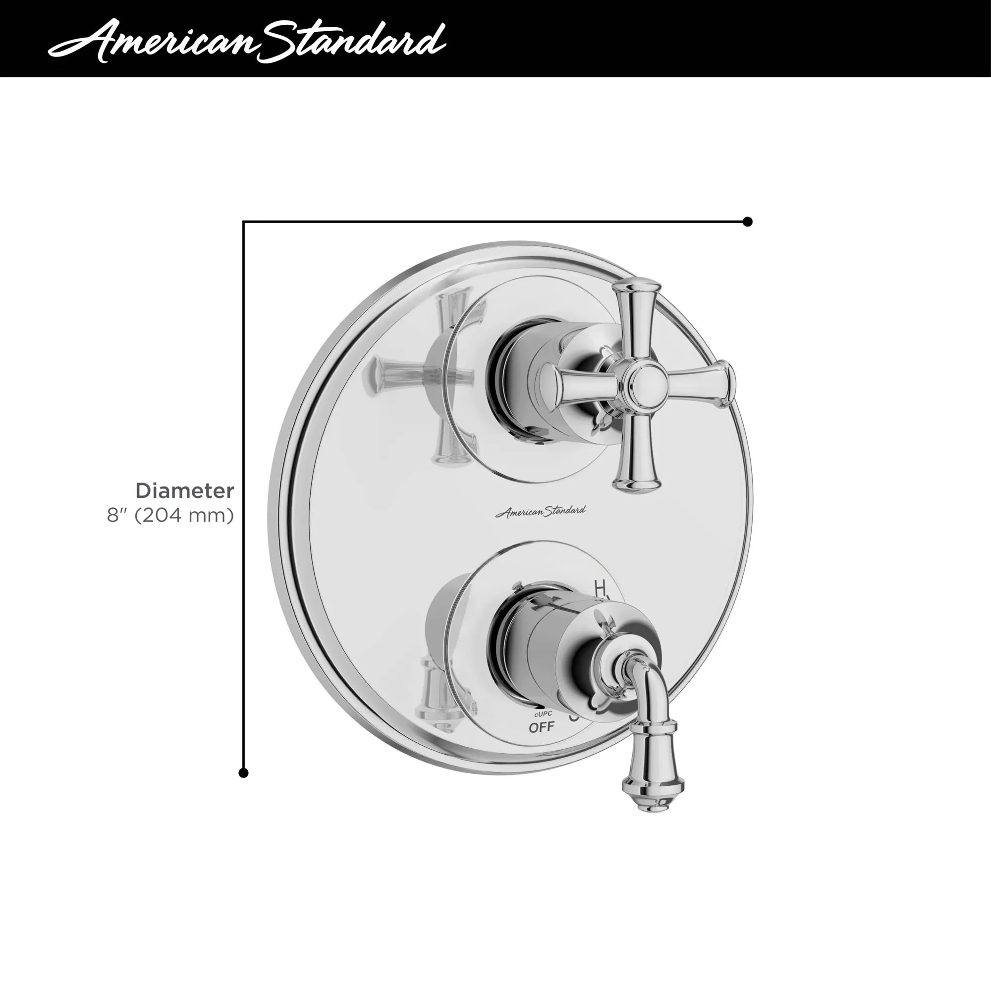 Delancey® 2 Handle Integrated Shower Diverter Trim Kit - Chrome Finish for Bathroom & Shower Remodel - Perfect for Modern Home Upgrades