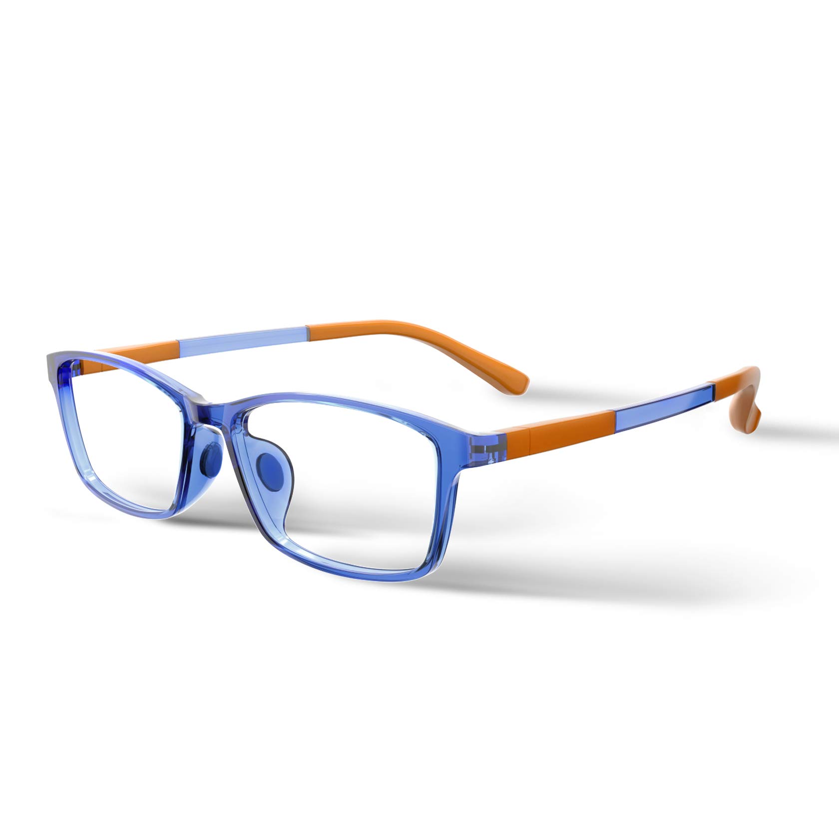 Blue Light Blocking Glasses for Kids - Anti Eye Strain, UV Protection, Gaming & Screen Time Glasses with Rectangular Frame for Boys & Girls | Perfect for Online Classes, Gaming & Digital Device Use