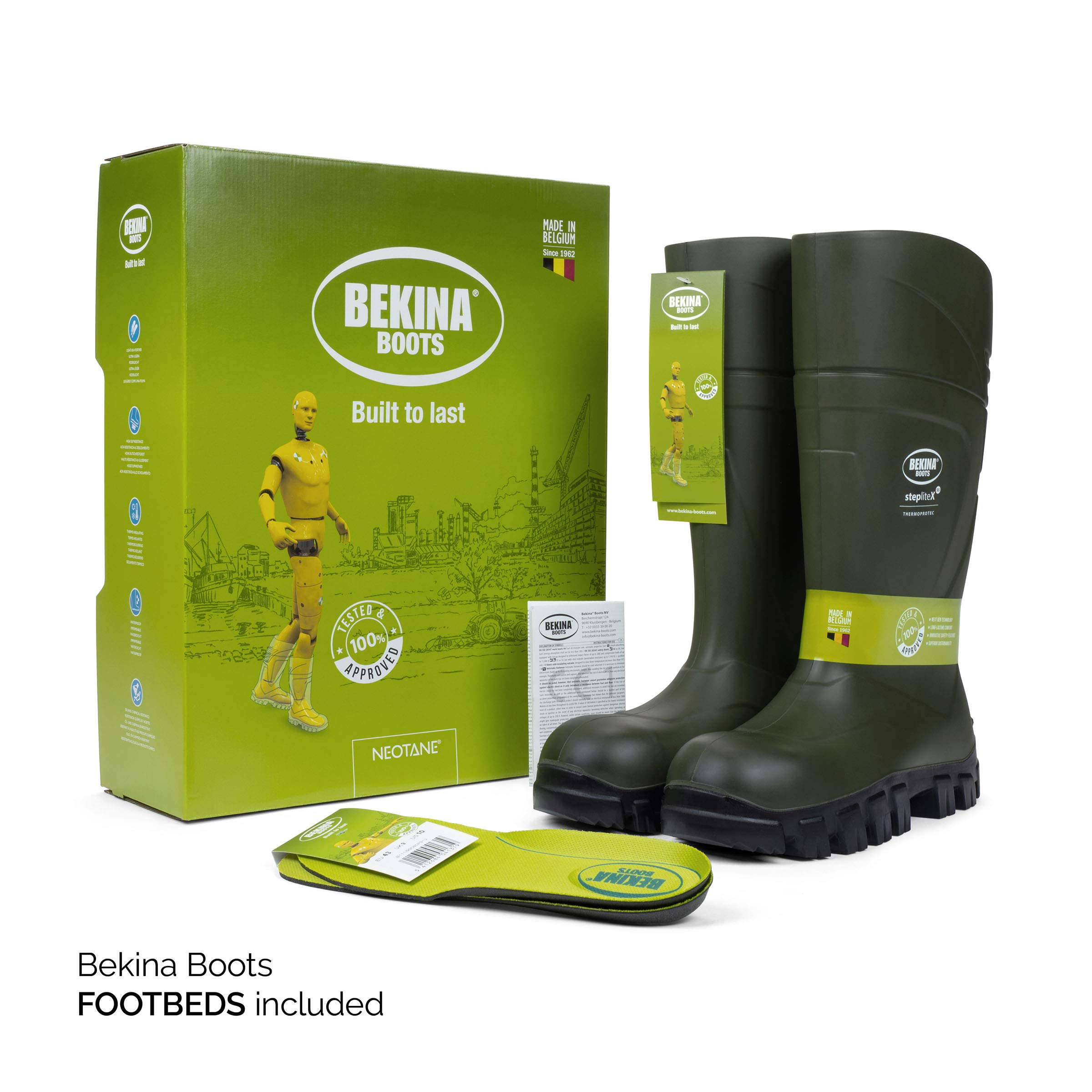 Bekina StepliteX ThermoProtec S5 Insulated Waterproof Work Boots for Men & Women - Lightweight Non-Slip Composite Toe Safety Boots, ASTM Rated - Ideal for Construction, Farming & Outdoor Winter Work