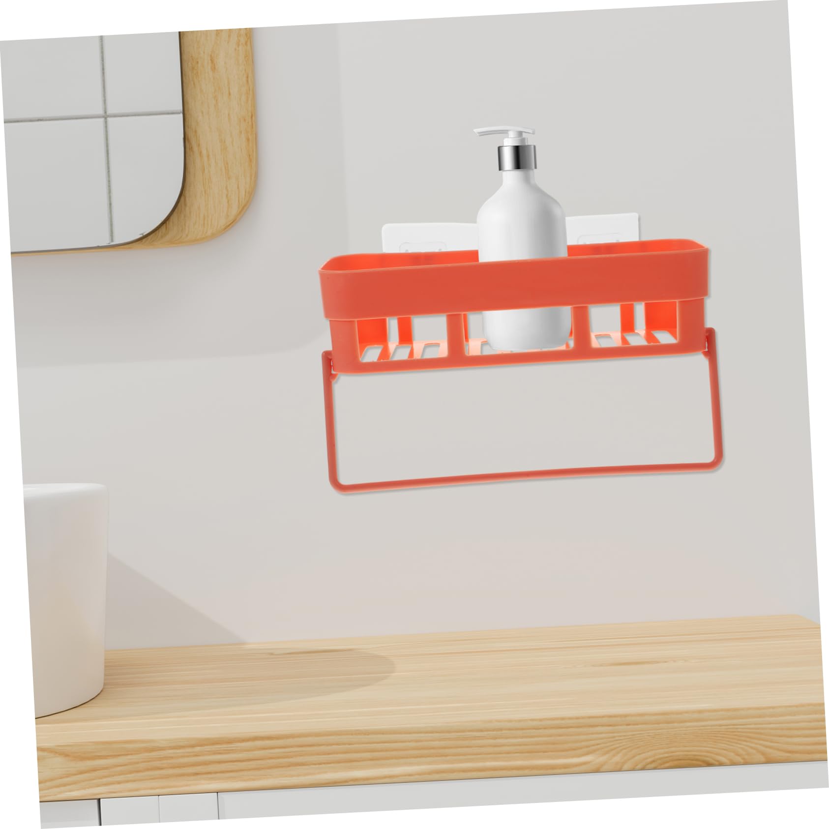 2 Sets Cabilock Wall Mounted Bathroom Shelves - Plastic Suction Cup Shower & Sink Storage Shelf for Soap Holder, Decorative Wall Rack - Perfect for Small Bathroom Organization & Space Saving (PP Material)