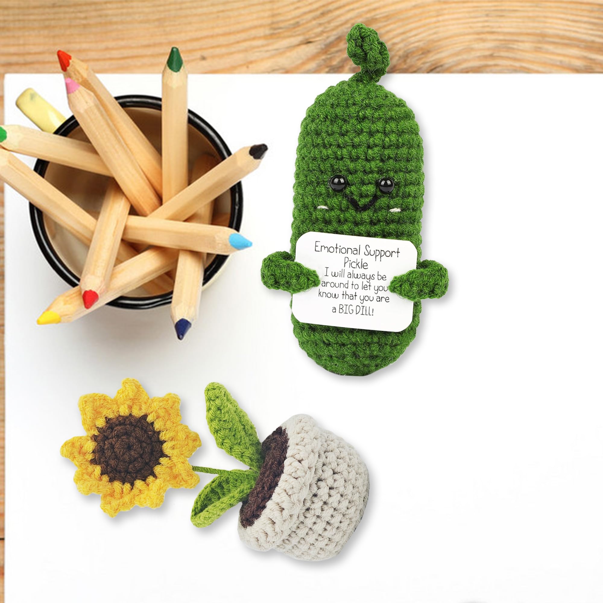 Funny Emotional Support Sunflower Mini Office Desk Decor - Inspirational Best Friend Sister Birthday & Anniversary Gift for Home, Work, or Study Spaces