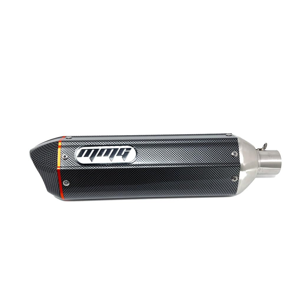 MMG Performance Exhaust Muffler for GY6 125cc 150cc 4-Stroke Scooters - Carbon Fiber Finish - High Flow Stainless Steel - Enhanced Power & Sound - Perfect for Street Riding & Commuting