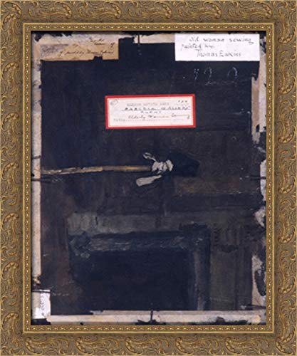 Thomas Eakins 20x24 Gold Ornate Wood Framed Canvas Art - Vintage Interior Sketch Wall Decor for Living Room, Bedroom & Office