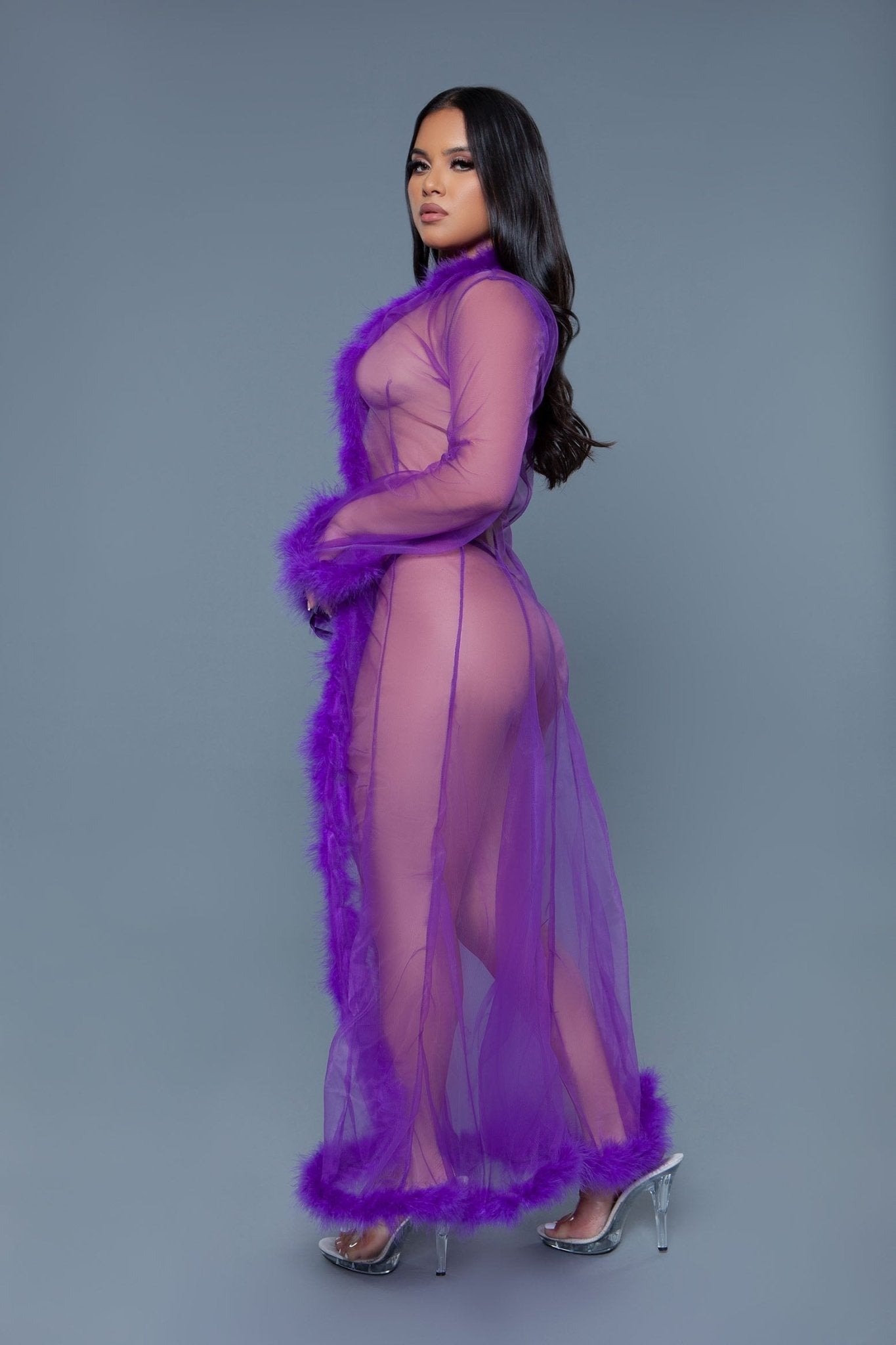 BeWicked Women's Soft Marabou Feather Robe BW1650 - Luxurious Lingerie for Boudoir, Bridal & Special Occasions