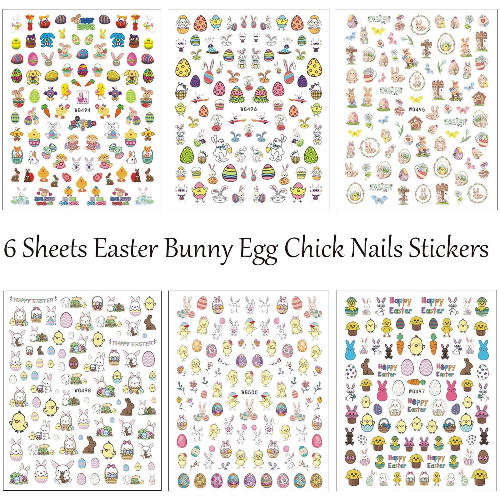 3D Easter Bunny Nail Stickers - Cute Easter Egg Design for Women & Girls - Perfect for Easter Day Nail Art