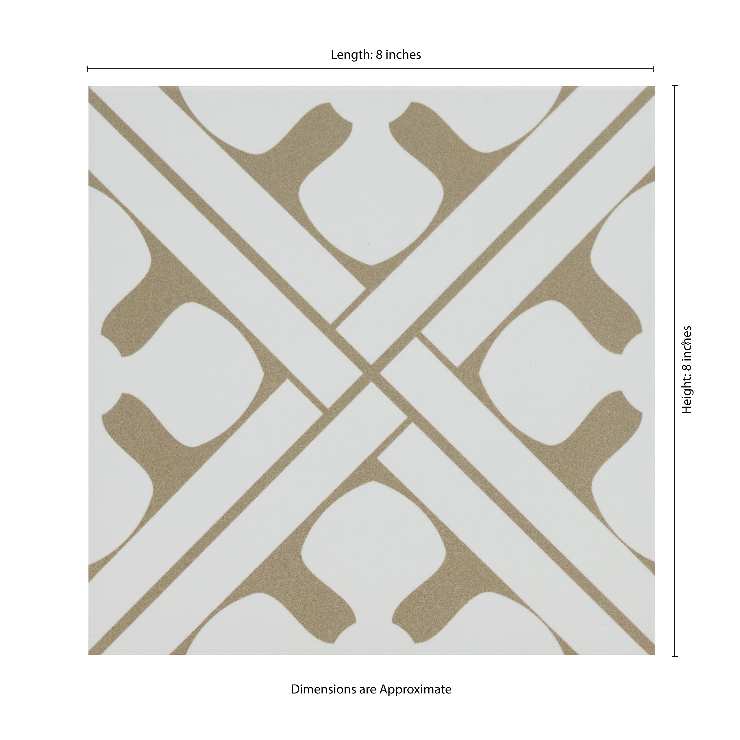 MSI Elora 8x8 Inch Encaustic Matte Porcelain Tile - Waterproof Floor & Wall Tile for Bathroom, Kitchen Backsplash, Shower, Accent Wall - Perfect for Modern Home Decor & Commercial Spaces
