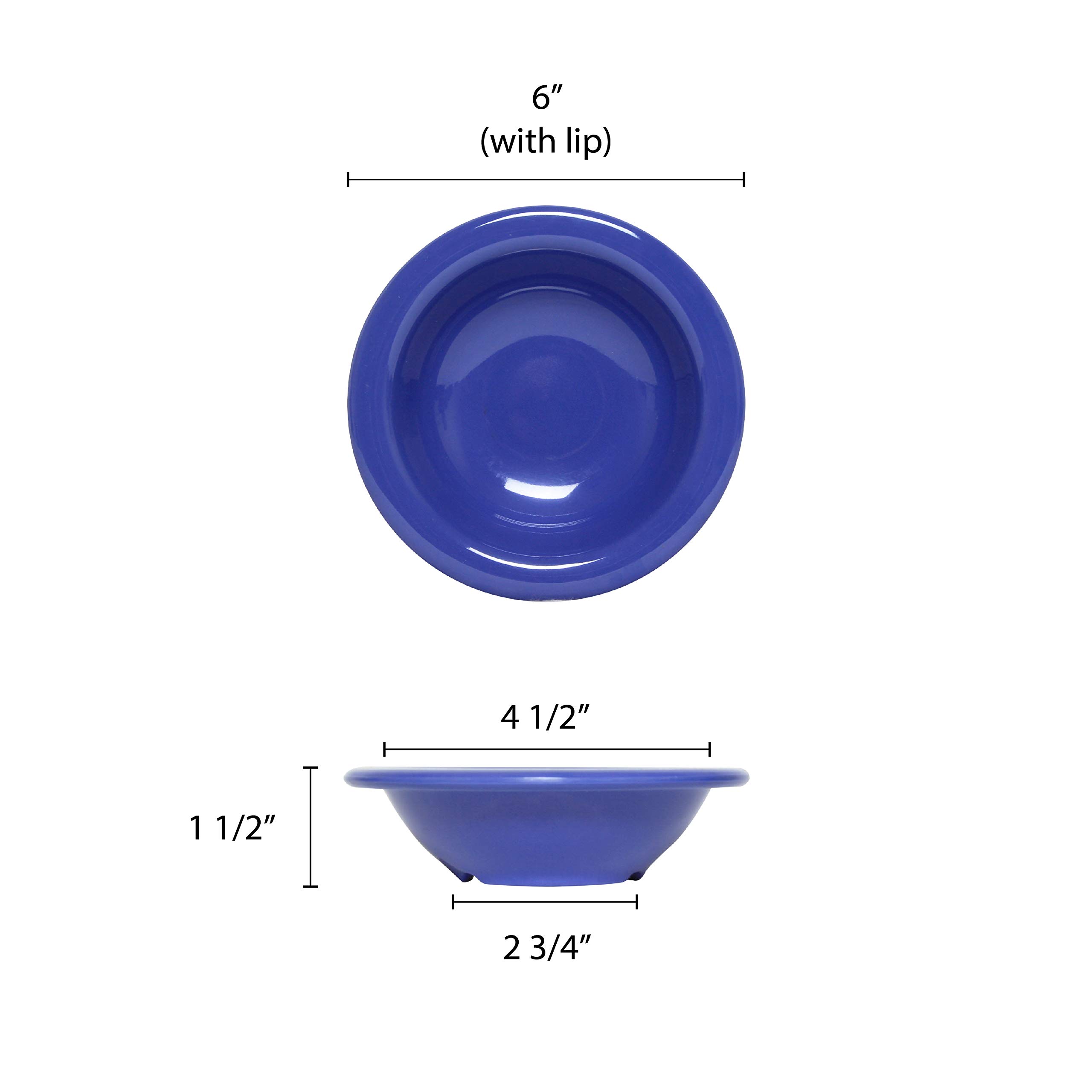 Vibrant Purple Melamine Salad Bowl Set - 6 Inch, 8 oz (Pack of 12) | Durable & Lightweight Dishware for Outdoor Dining, Picnics, and Party Serving