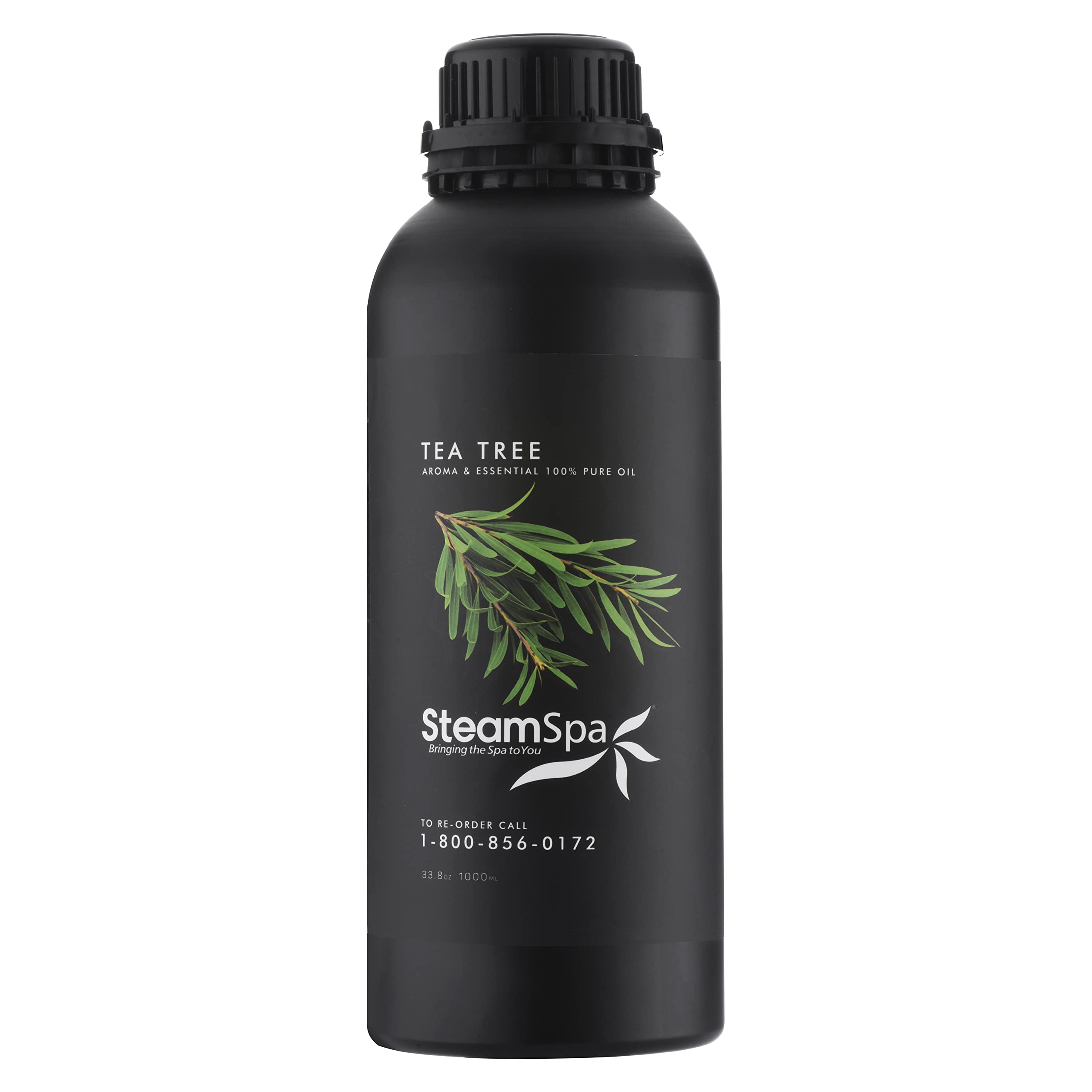1000ml Tea Tree Essential Oil - Pure Natural Aromatherapy Oil for Steam Bath, Sauna & Shower | Refillable Bottle for Oil Diffusers & Aromatherapy Accessories | Relaxation, Stress Relief & Skin Care Solution