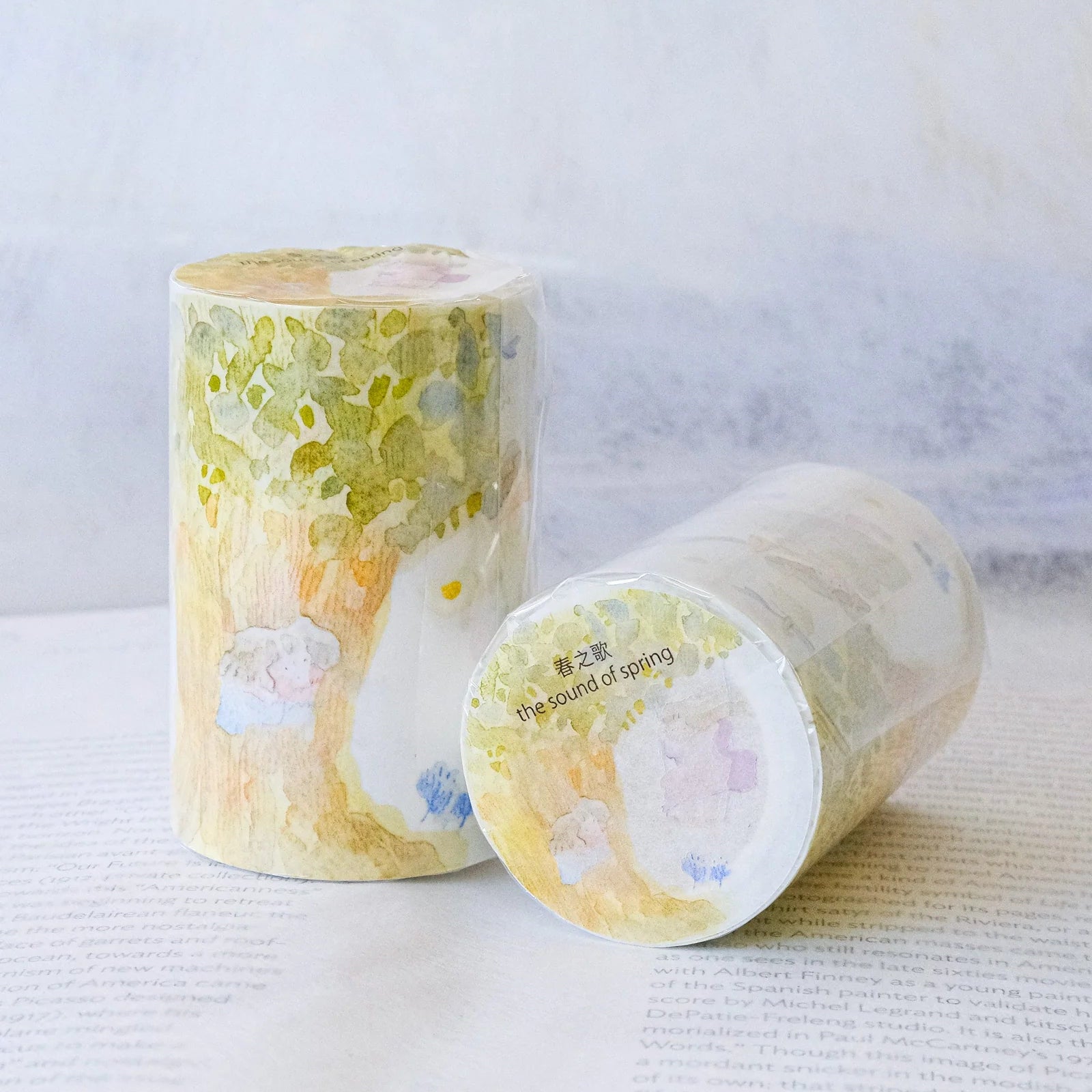 Dodolulu Washi Tape - The Sound of Spring Floral Design, Decorative Japanese Paper Tape for Scrapbooking, Journaling, DIY Crafts, and Home Decor
