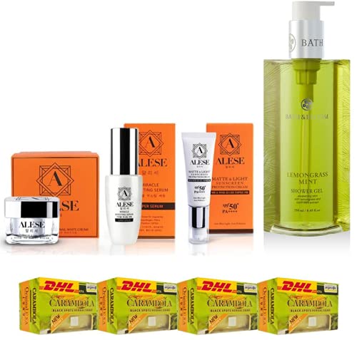 Premium ALESE Couple Set with Horse Oil & Snail Cream Serum | Lemongrass Mint Shower Gel 250ML | Express DHL Shipping | Free Beauty Gifts Included | Perfect for Romantic Gifts, Couples Skincare Routine & Spa Nights at Home
