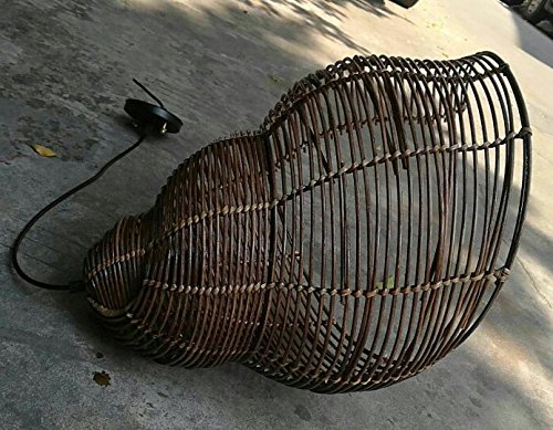 Rattan Snail Ceiling Pendant Light - Modern Farmhouse Dining Room Chandelier, Creative Garden & Study Room Hanging Lamp for Cafe, Restaurant, and Home Decor (Coffee Brown) - Perfect for Boho, Coastal, and Rustic Interior Design Styles