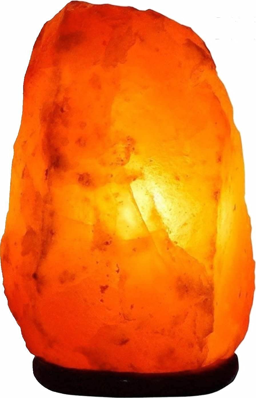 Himalayan Salt Lamp with Dimmer Switch - Natural Crystal Rock Night Light for Home Decor, Bedroom, Yoga & Meditation - Hand Carved Wood Base Salt Lamp with Soothing Amber Glow - Perfect Gift for Relaxation & Stress Relief