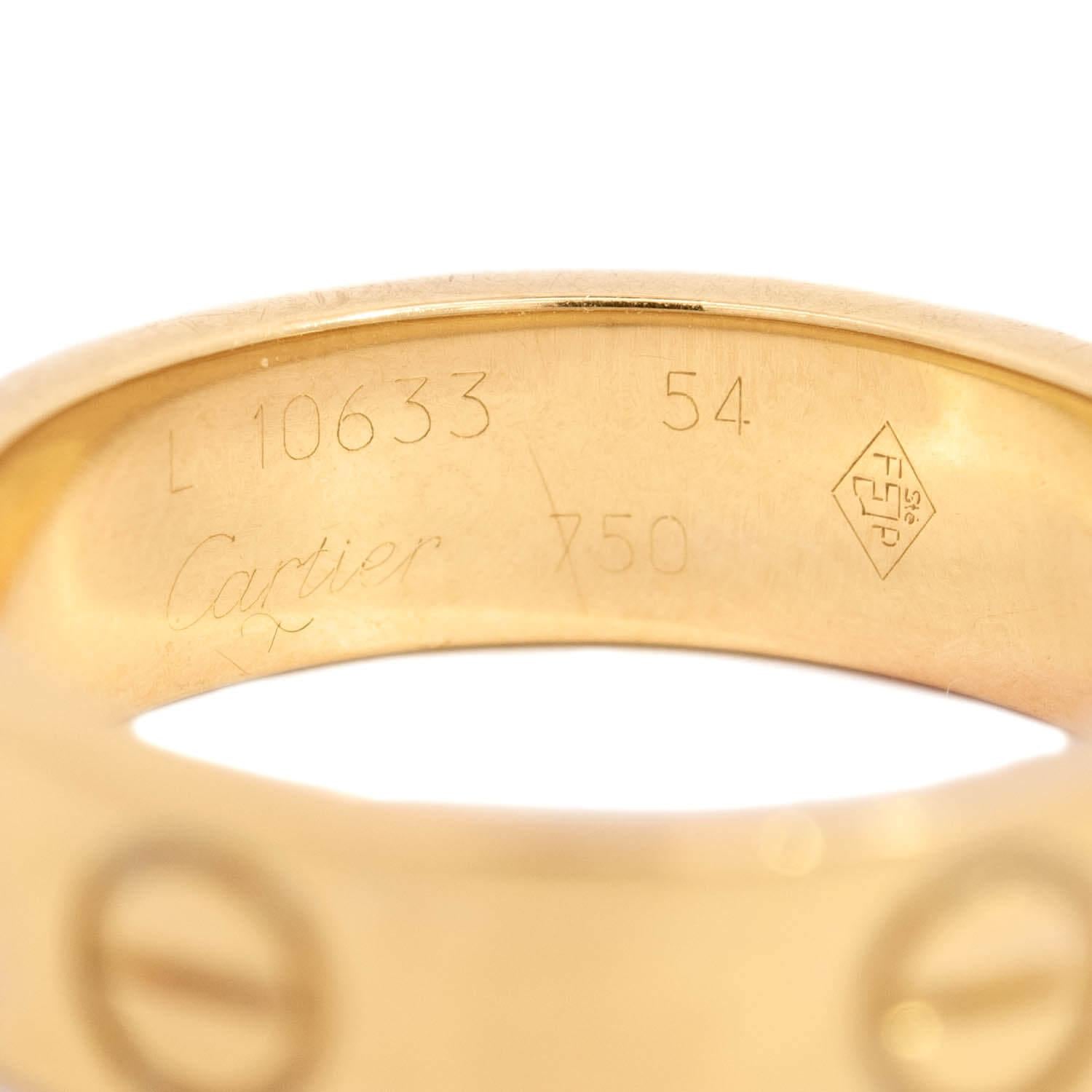 Vintage Cartier 18k Gold Love Ring - Authentic Luxury Jewelry for Women, Perfect for Weddings, Anniversaries & Special Occasions