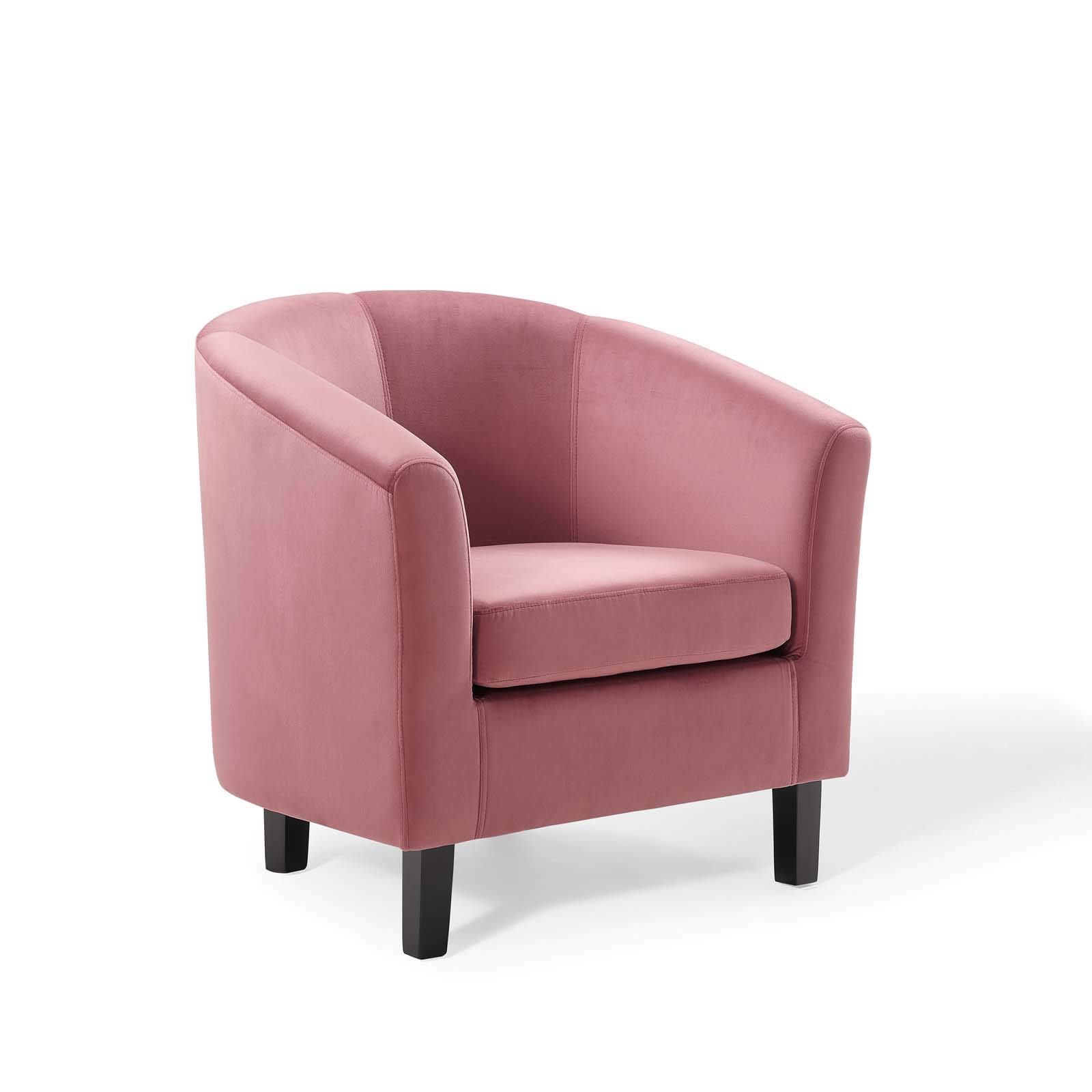 Modway Prospect Mid-Century Modern Armchair in Dusty Rose - Stylish Accent Chair for Living Room, Bedroom & Office