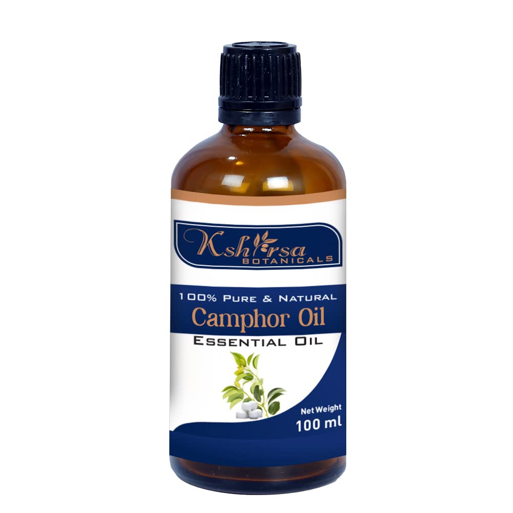 100% Pure & Natural Camphor Essential Oil (Cinnamomum Camphora) - 8.5oz (250ml) with Euro Dropper for Skin Care, Hair Growth & Aromatherapy - Relieves Pain, Stress & Congestion - Perfect for Massage, Diffusers & DIY Beauty Products