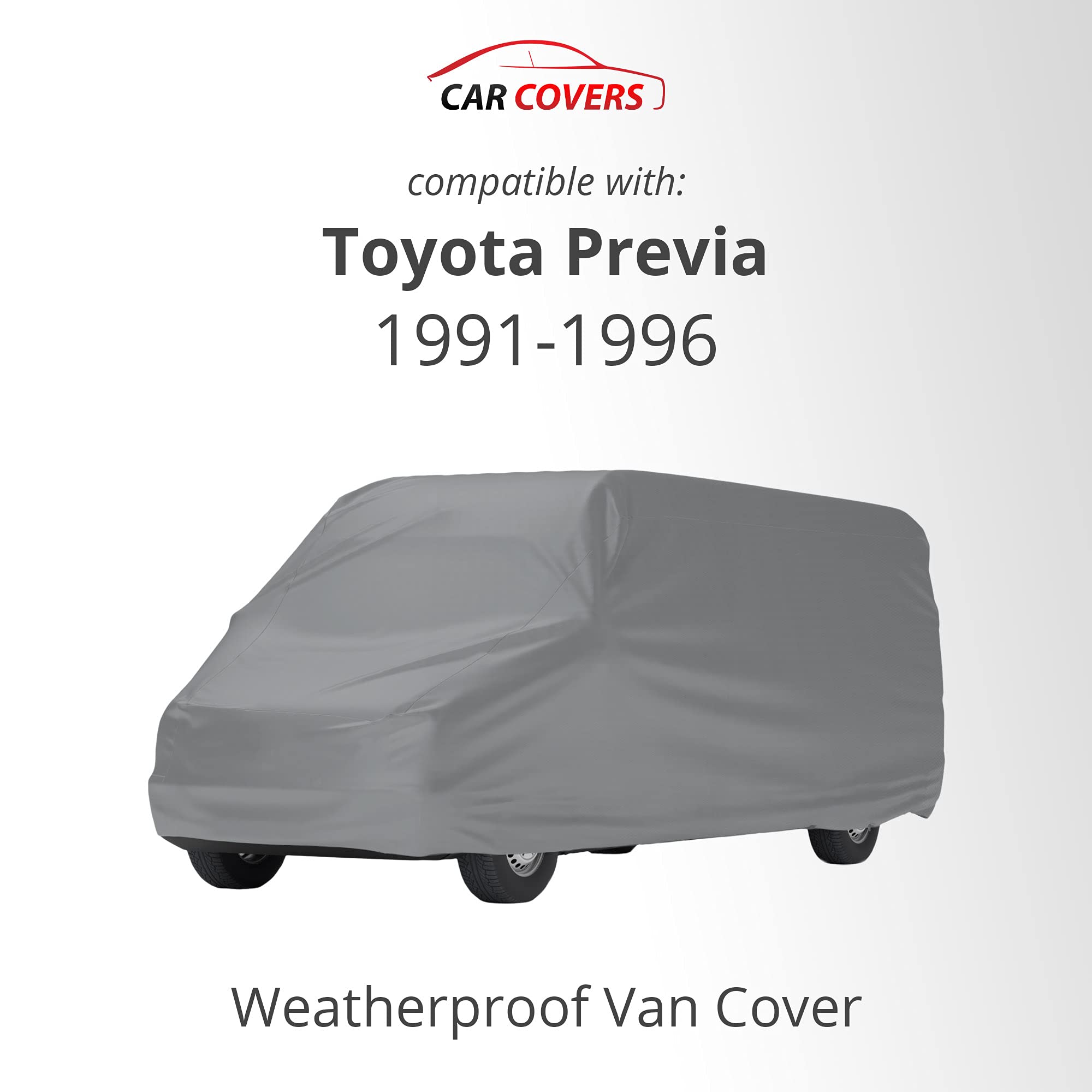 Premium Weatherproof Car Cover for 1991-1996 Toyota Previa - Outdoor Van Cover with Anti-Theft Cable Lock & Warranty | Waterproof Protection for All Seasons | Perfect for Long-Term Parking & Vehicle Storage