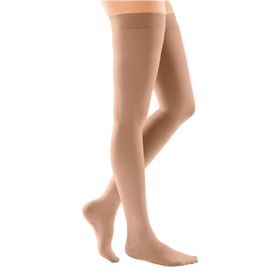 Medi Comfort 20-30mmHg Closed Toe Thigh High Compression Stockings with Silicone Top Band - Multiple Colors for Women's Circulation, Varicose Veins & Post-Surgery Recovery