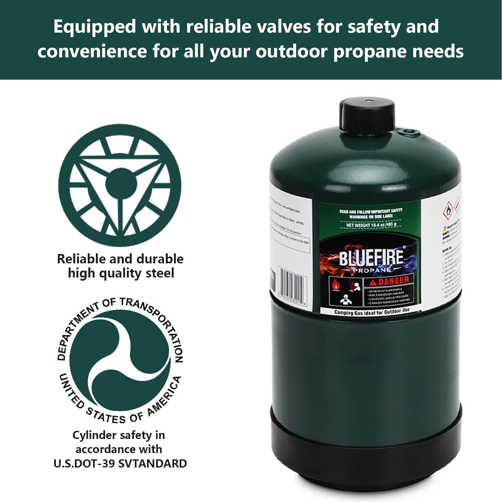 1lb Propane Tank (4 Pack) - Small Propane Cylinder for Camping Stove, Torch, Lamp, Heater & Gas Burner | Portable Fuel Replacement for Outdoor Cooking, Grilling & Emergency Use