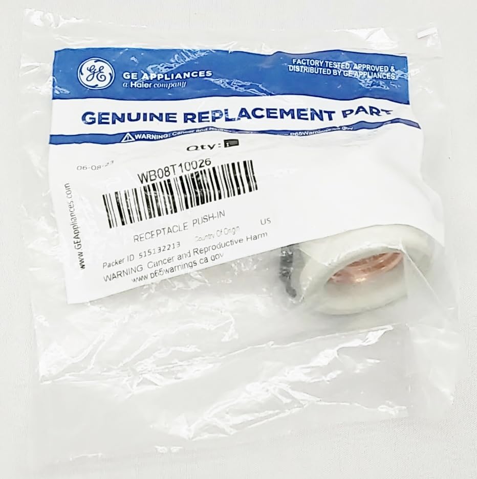 Genuine OEM WB08T10026 Oven Range Stove Light Push-in Socket Replacement Part - Compatible with R2-B9 & EA241225 Models - Perfect for Kitchen Appliance Repair & Maintenance