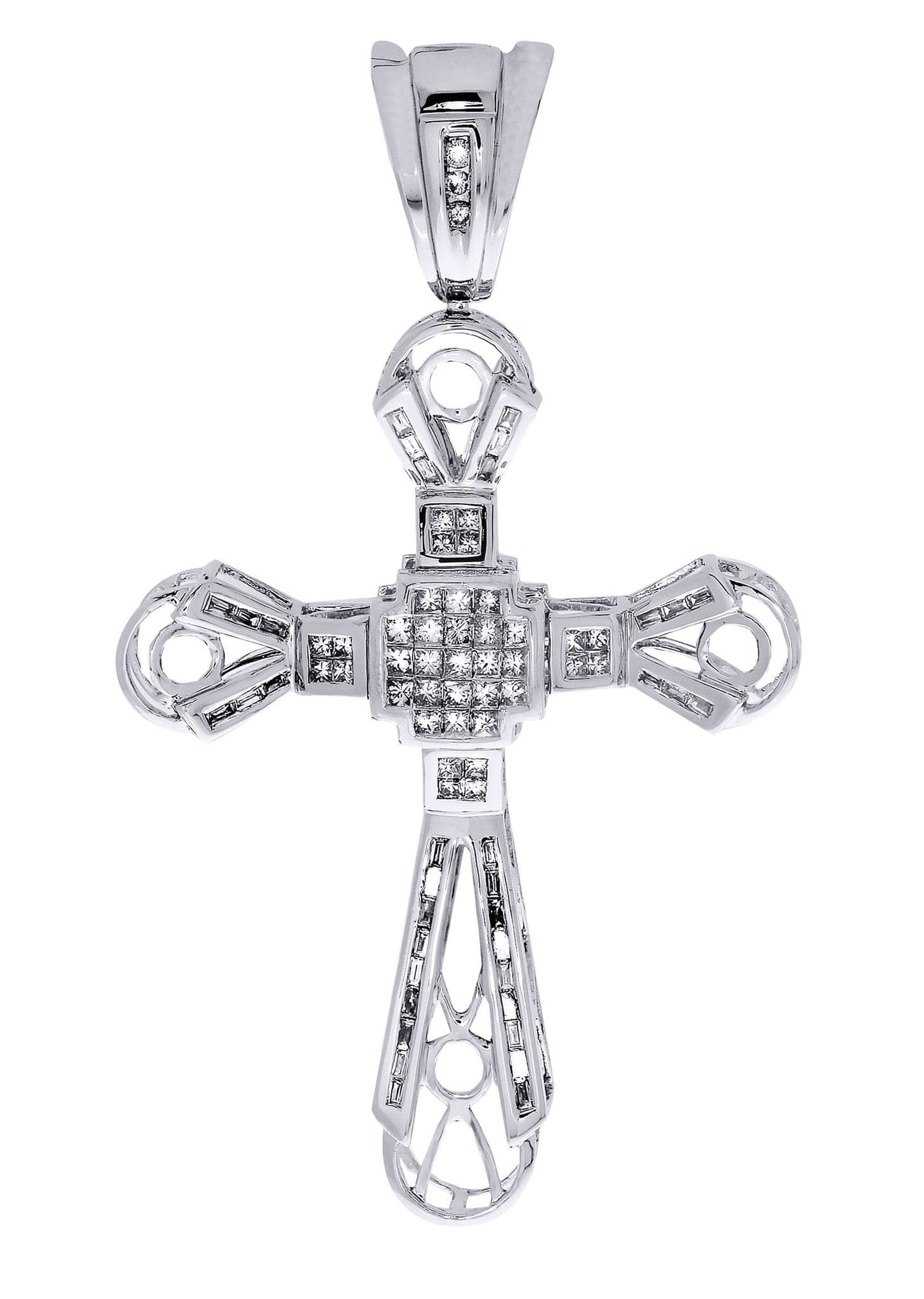 1.27 Carat Diamond Cross Pendant Necklace - 11.31 Grams (0.4 oz) - Elegant Religious Jewelry for Women & Men - Perfect for Baptism, Confirmation & Everyday Wear