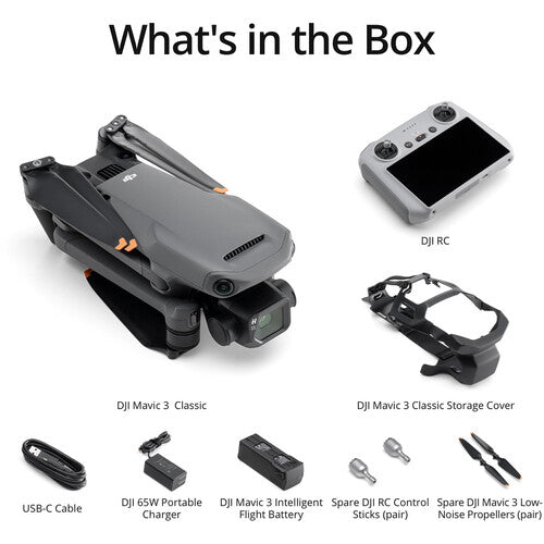 DJI Mavic 3 Classic Drone with DJI RC Remote Controller - 4K Camera, 46 Min Flight Time, Omnidirectional Obstacle Sensing - Perfect for Aerial Photography, Travel Vlogging & Outdoor Adventures