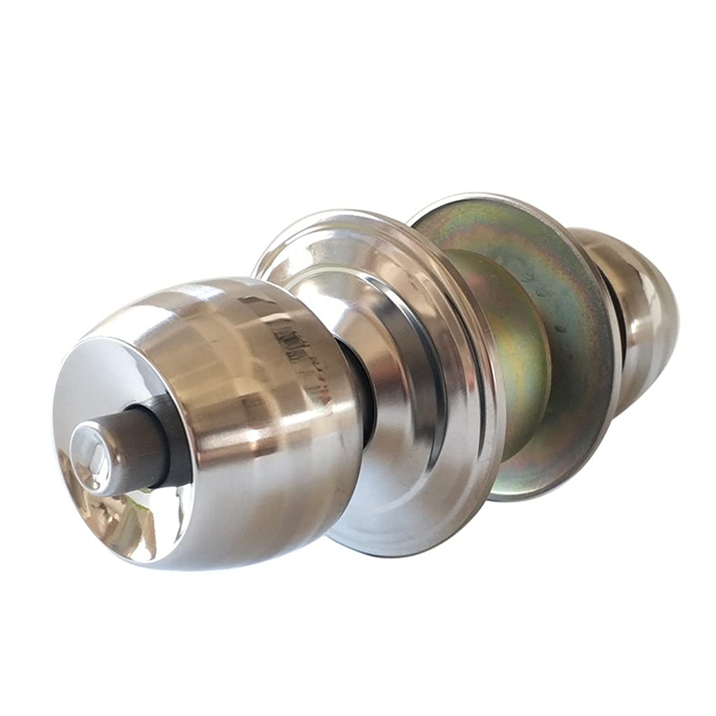Stainless Steel Gate Latches with Key - 60mm Round Door Handle for Bedroom, Bathroom & Living Room
