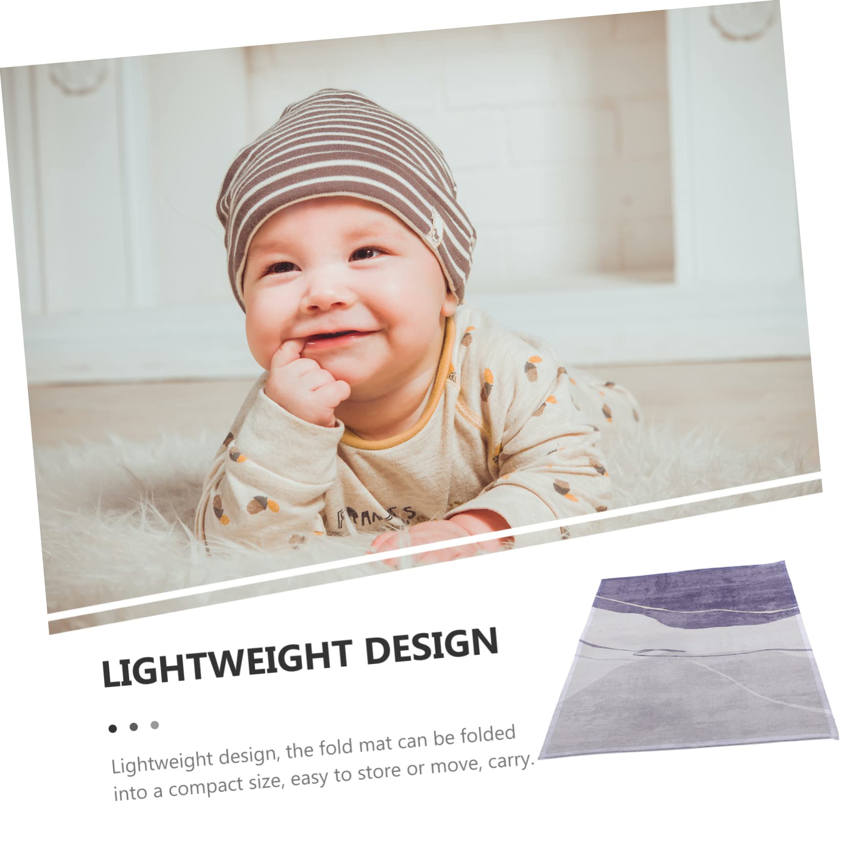 FAVOMOTO 4-Piece Non-Toxic Baby Crawling Play Mat - Foldable Soft Polyester Floor Mat for Infants & Toddlers - Perfect for Nursery, Playroom & Daycare Use