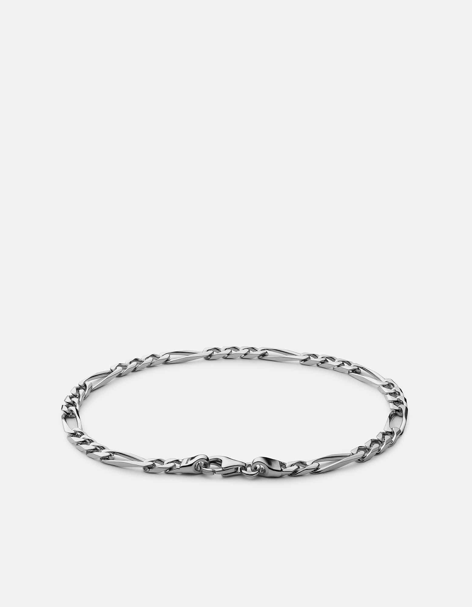 3mm Sterling Silver Figaro Chain Bracelet for Women & Men - Perfect for Everyday Wear, Gifts & Special Occasions