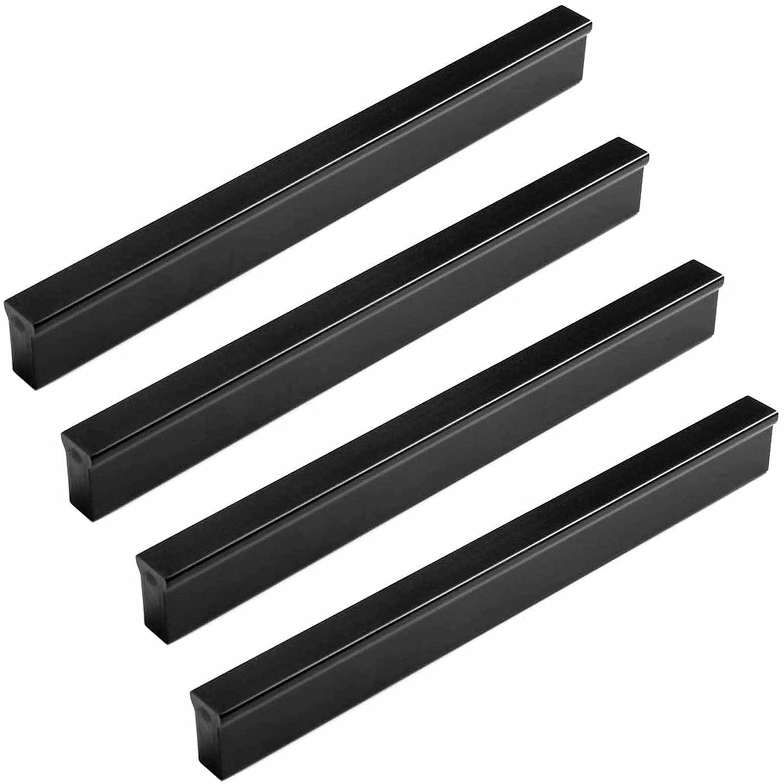 4Pcs Black Aluminum Alloy T-Handle Cabinet Pulls - Modern Simple Furniture Hardware for Bathroom Drawer, Dresser & Wardrobe (128mm Hole Center) - Perfect for Home Renovation & DIY Furniture Projects