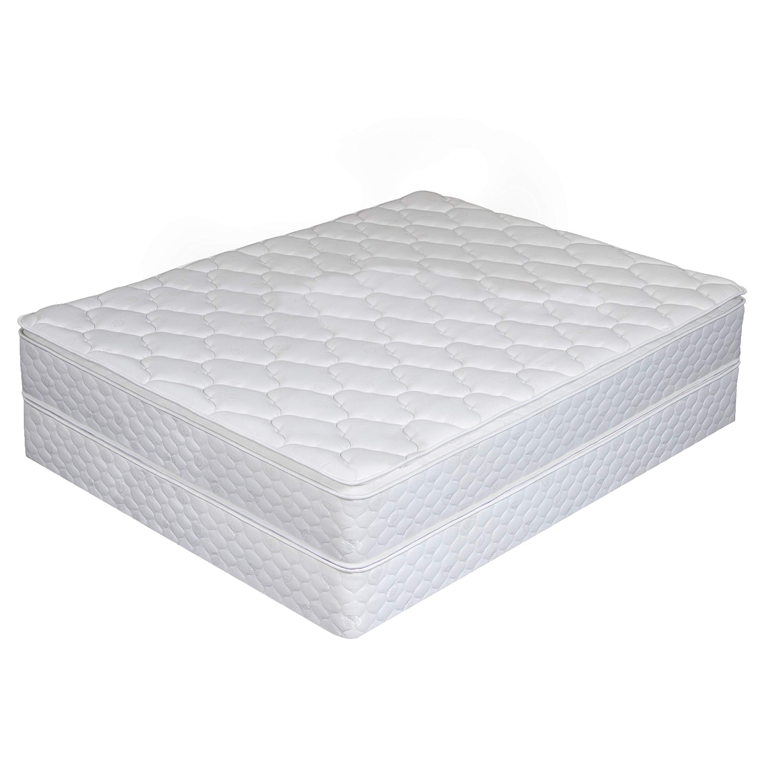 AC Pacific Ultra Comfort Pillow Top Firm Pocketed Coil Mattress - Twin Size, White - Perfect for Back Pain Relief & Guest Bedrooms