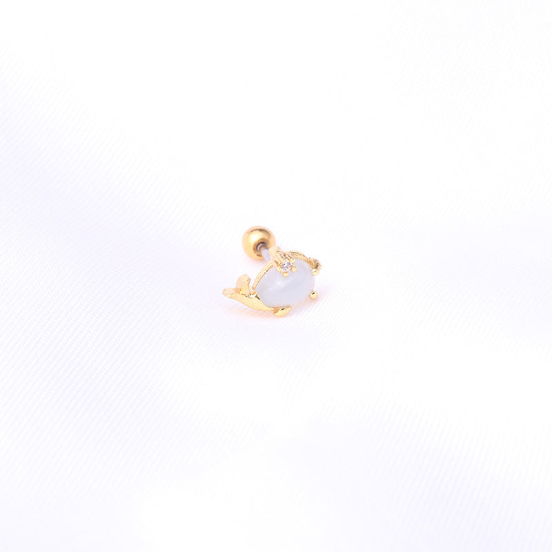 20G Cartilage Tiny Stud Earrings - Cute Ocean Animal Earrings (Dolphin, Starfish, Turtle) | Hypoallergenic Stainless Steel Jewelry for Women - Perfect for Daily Wear, Beach Vacation & Gift Giving