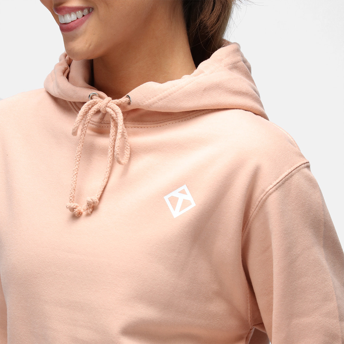 Peach Diamond Hoodie - Soft & Stylish Women's Pullover Sweatshirt for Casual Wear, Gym & Outdoor Activities
