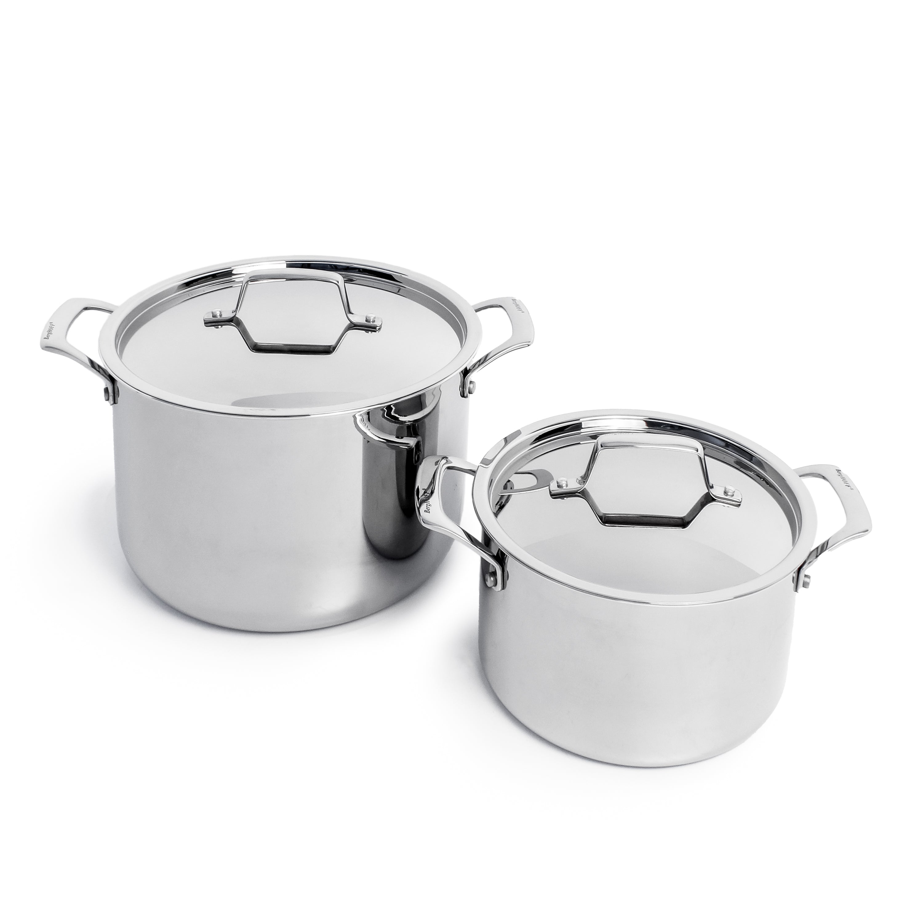 BergHOFF Professional Tri-Ply 18/10 Stainless Steel 8-Inch Stockpot with Lid, 4 Quart - Perfect for Soups, Stews & Pasta Cooking in Commercial & Home Kitchens
