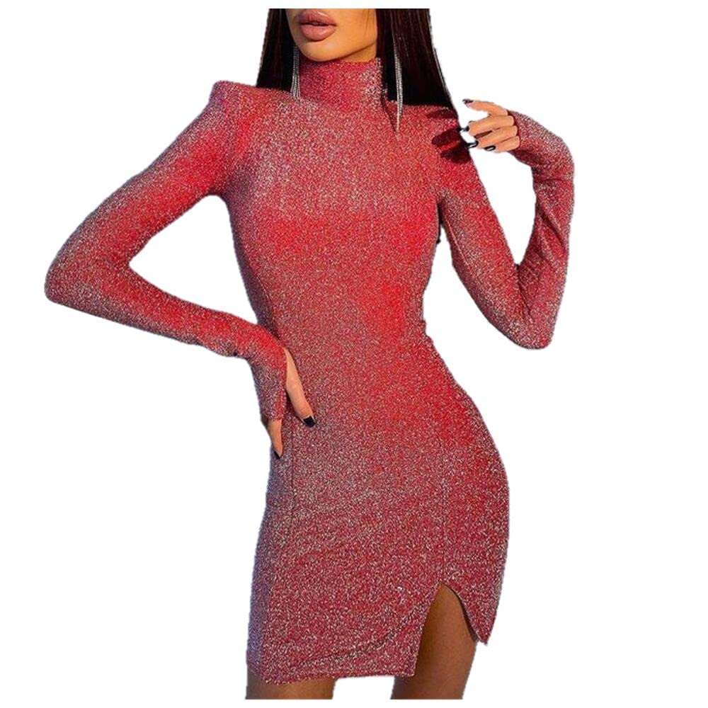 Elegant Bright Silk Long Sleeve Mini Dress for Women - Perfect for Cocktail Parties, Evening Events & Special Occasions