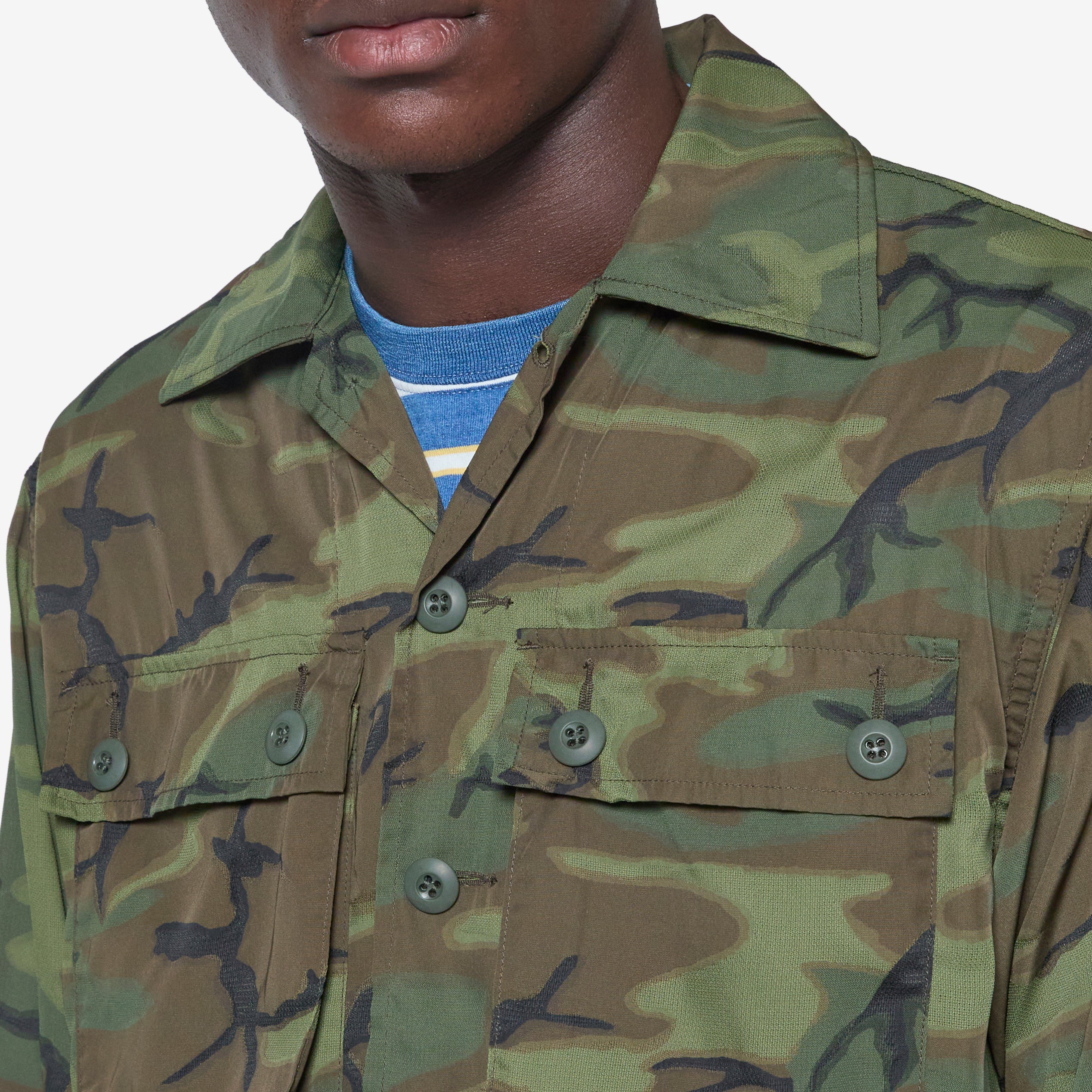 Military Style Mesh Camo Jacquard Fabric - ERDL Camouflage Print for Tactical Gear, Outdoor Clothing & DIY Projects - Perfect for Hunting, Hiking & Survival Equipment