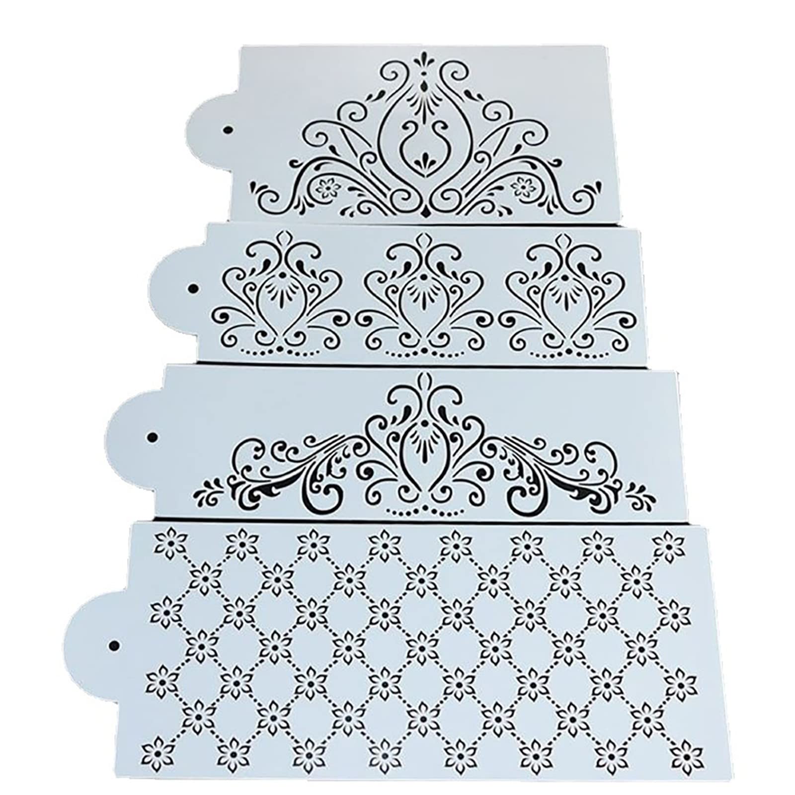 Yiser 4-Piece Fluted Cake Pan Set - Wedding Cake Flower Mold, Hollow Lace Mold for Spray Cakes - Professional Baking Tools for Wedding, Birthday, and Special Occasion Cakes