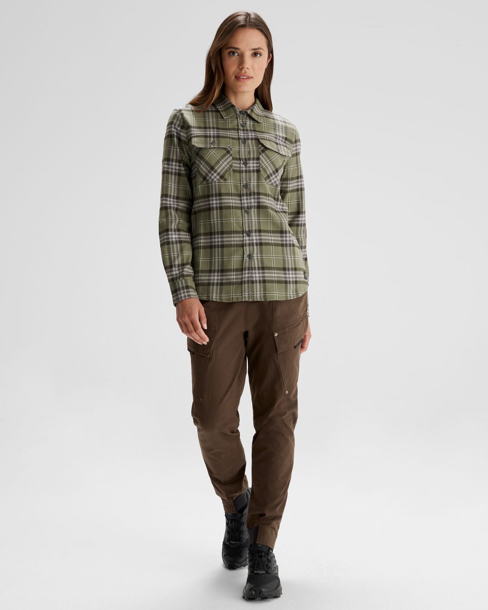 Women's Carrillon HF Long Sleeve Plaid Shirt - Soft Flannel Button Down Top for Fall & Winter - Perfect for Hiking, Camping and Outdoor Adventures