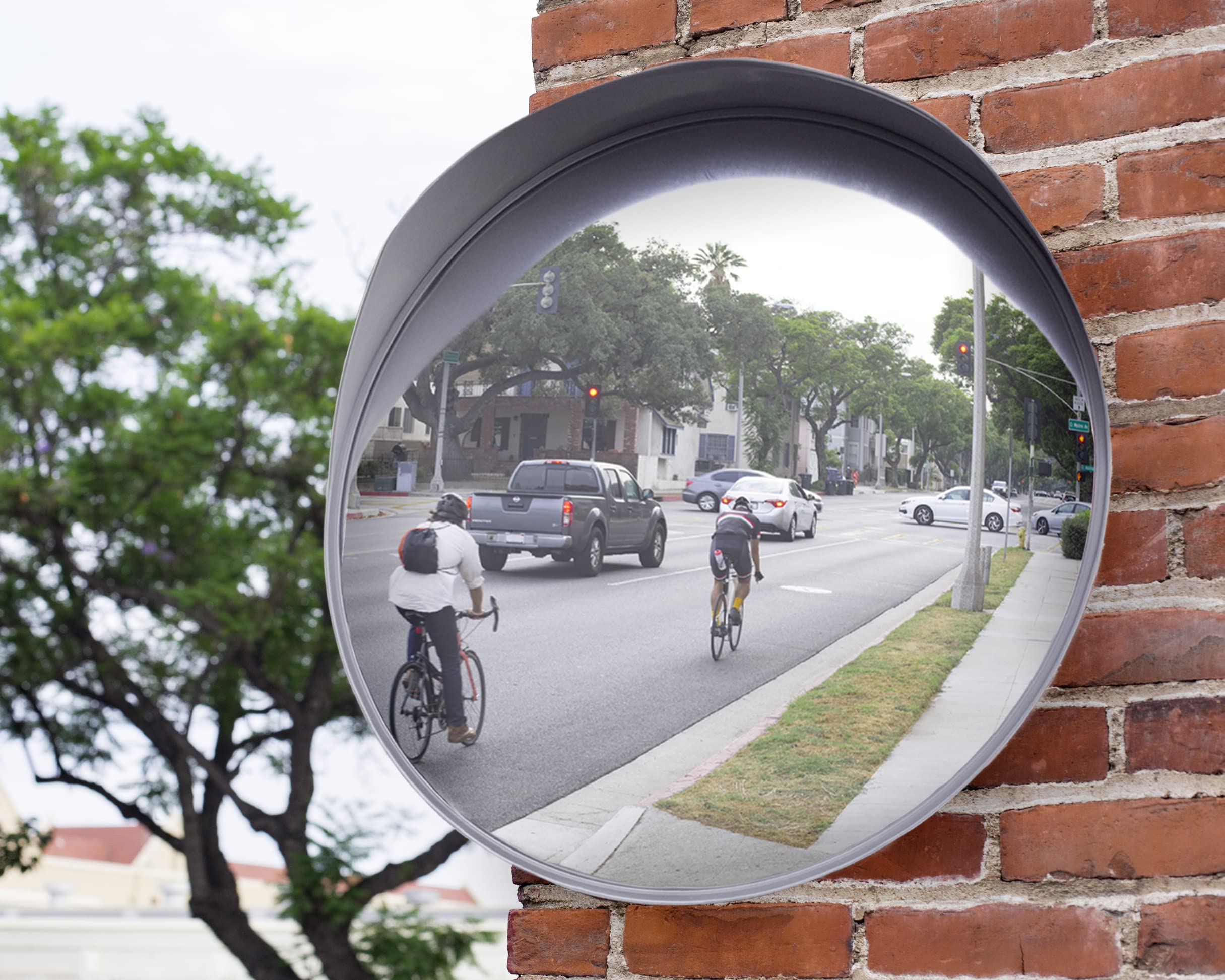 24 Inch Convex Mirror for Traffic Safety - 610mm Wide Angle Security Mirror for Indoor/Outdoor Use - Perfect for Driveways, Parking Lots, Warehouses & Blind Spots