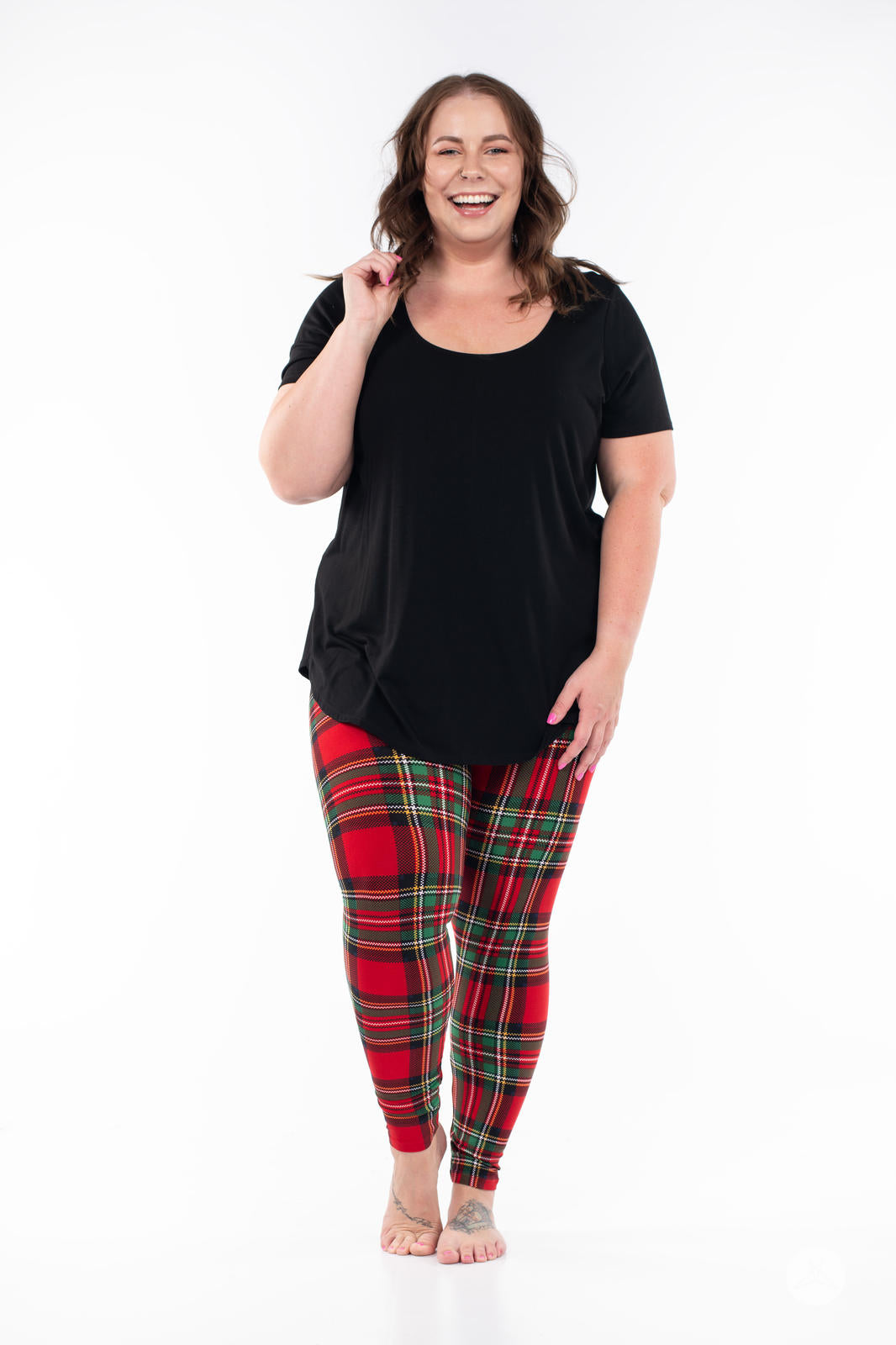 Stylish Tartan Dreams Patterned Leggings for Women - Comfortable Stretch Yoga Pants for Workout, Lounge & Casual Wear