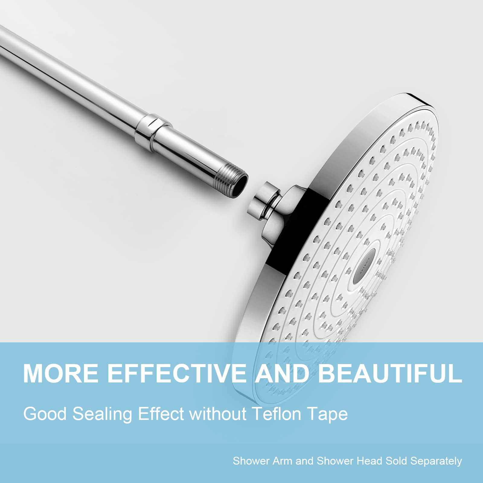 OFFO 3 Inch Chrome Shower Head Extension Arm - 304 Stainless Steel Adjustable Shower Arm for Fixed or Handheld Showerheads | Perfect for Bathroom Renovation, RV & Small Space Showers