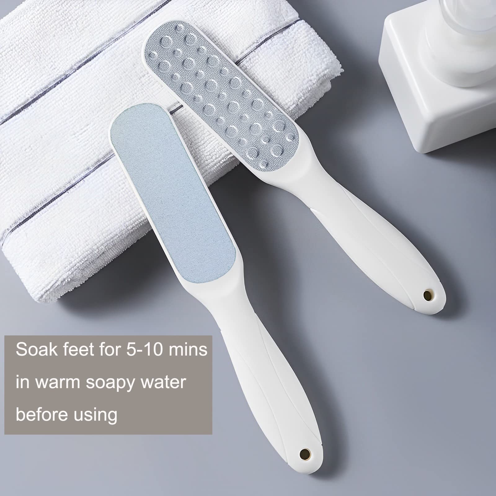 2 Pack Double Sided Callus Remover & Foot File - Multidirectional Heel Scraper for Cracked Skin & Hard Corns Removal - Pedicure Tool for Smooth Soft Feet (Perfect for Home Spa & Professional Salon Use)