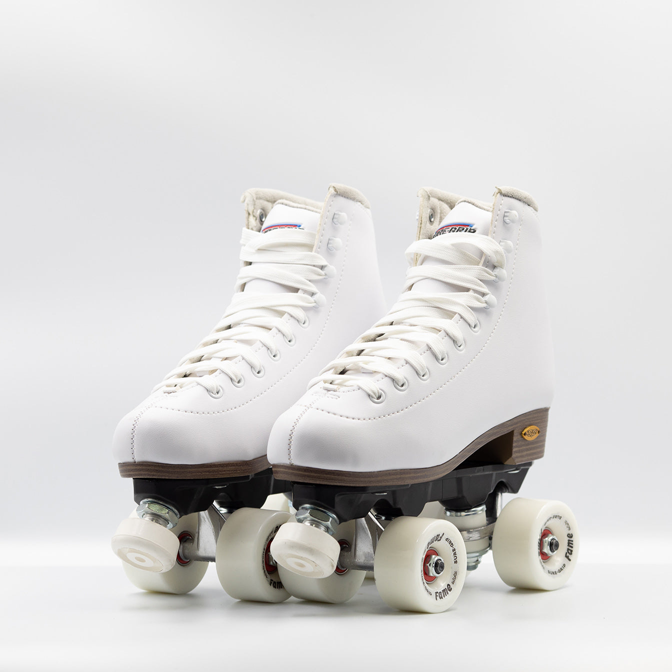 Sure Grip Fame Roller Skates for Women & Men - White Outdoor/Indoor Quad Skates for Beginners & Pros - Perfect for Rink, Park, Street & Fitness Skating