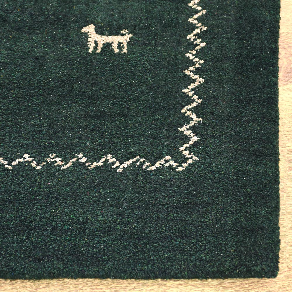 Hand Knotted Wool Rug - Bohemian Style Area Rug for Living Room, Bedroom, or Nursery - Soft & Durable Handmade Carpet for Home Decor